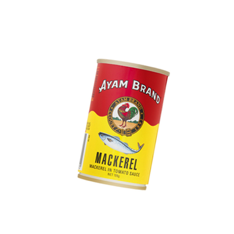 Factory Wholesale 155g Ayam Brand Mackerel In Tomato Sauce Can Be Serve Hot with Rice Noodles or as Salad Topping