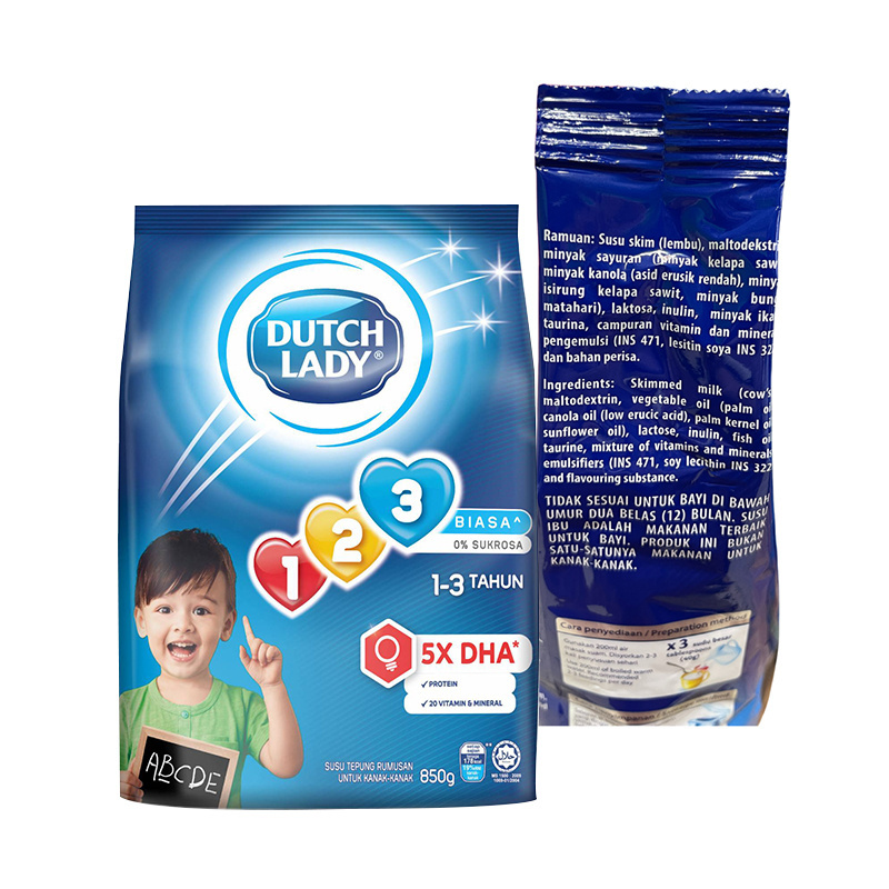 Wholesome Choice Dutch Lady GUM 123 Plain 850g Formula Milk Powder Facilitating Children Overall Growth and Development