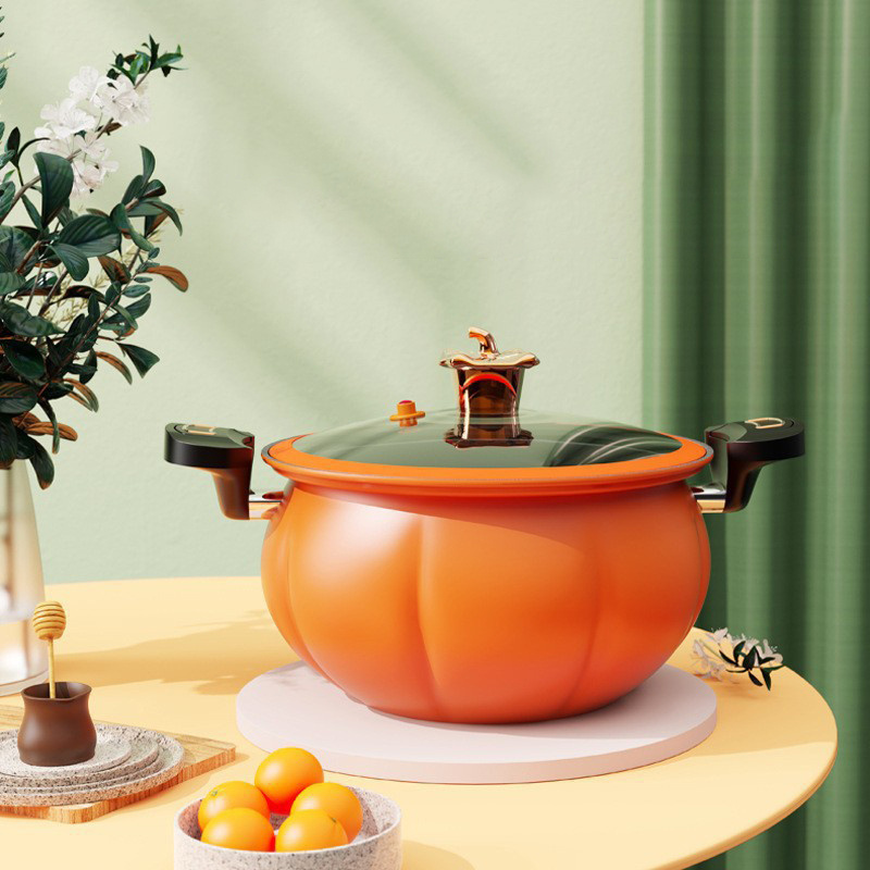 Hot sale pumpkin shape cast iron soup pot soup pot with lid soup pot