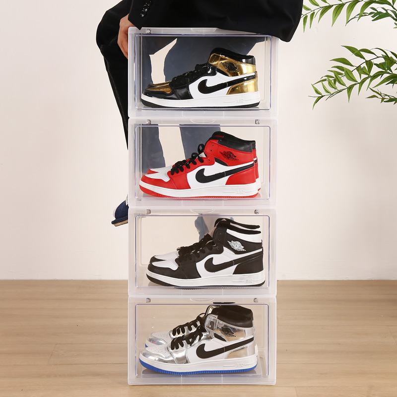 drop front shoe box magnetic shoes acrylic shoe box tackable transparent magnetic aj rack