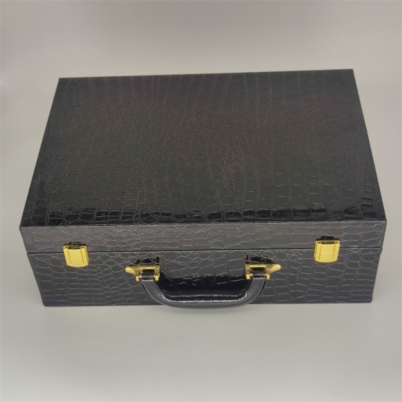 Factory Outlet Crocodile pattern luxury leather shoe box custom shoe box black shoe box storage