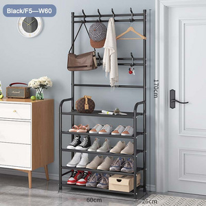 Shoe rack with coat hanger coat racks household metal storage rack