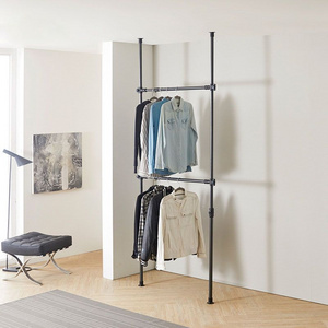 Space saving floor standing clothes hanger clothes stand hanger floor clothing rack