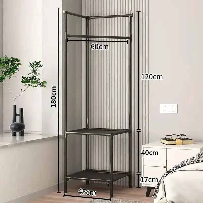 Factory Wholesale bedroom storage shelf open wardrobe hangers standing coat rack