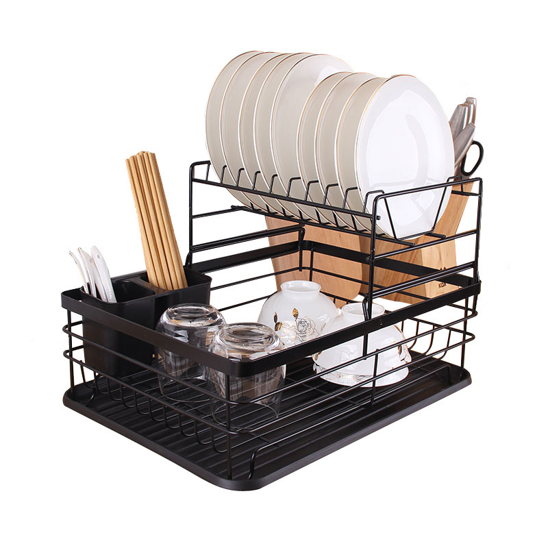 New Metal And Iron Art Material Double Kitchen Storage Dish Rack