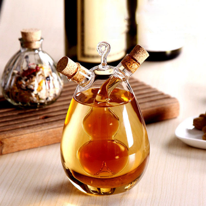 2 in 1 oil and vinegar dispenser borosilicate glass olive oil and vinegar bottle oil and vinegar dispenser