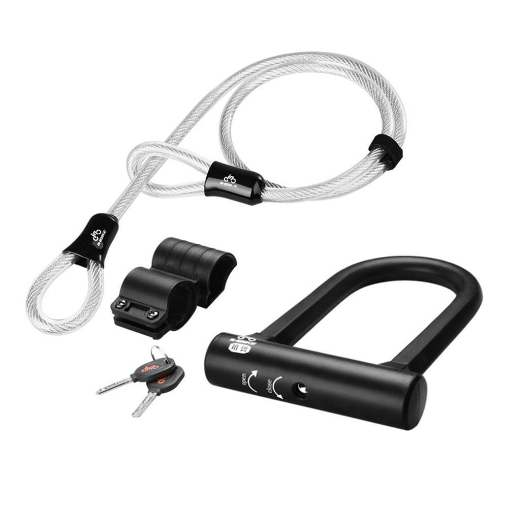 Bicycle U Lock Bike Lock High Security Anti-theft Mountain Scooter Electric Folding E-Bike Cycling Lock with Cable