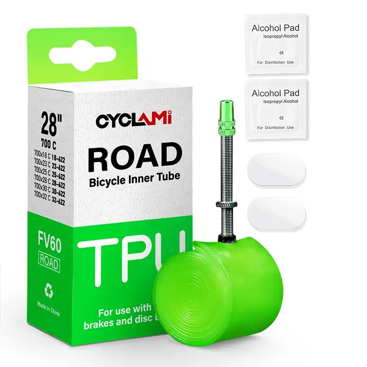 CYCLAMI Official Ultralight 38g TPU Road Inner 700c Tube Bike Road Bicycle TPU Tire 45/60/80mm French Valve With Free Tire Patch