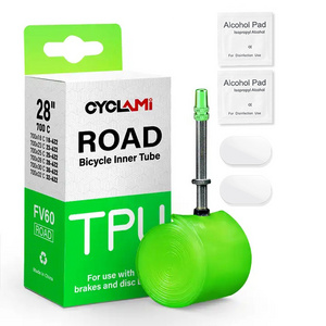 CYCLAMI Official Ultralight 38g TPU Road Inner 700c Tube Bike Road Bicycle TPU Tire 45/60/80mm French Valve With Free Tire Patch