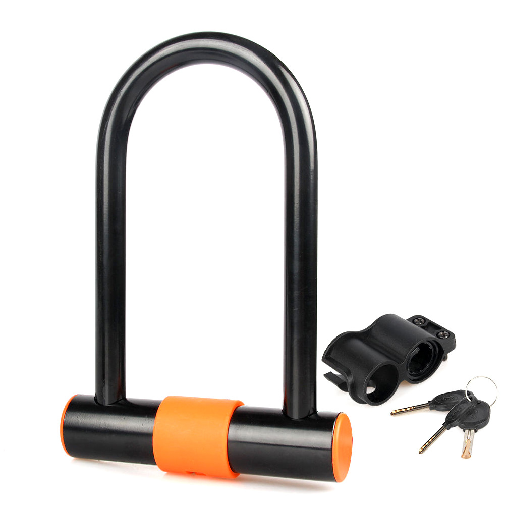 Anti-theft Bike Lock U Lock with Cable Motorcycle Scooter Bicycle Cycling Bike Lock Key