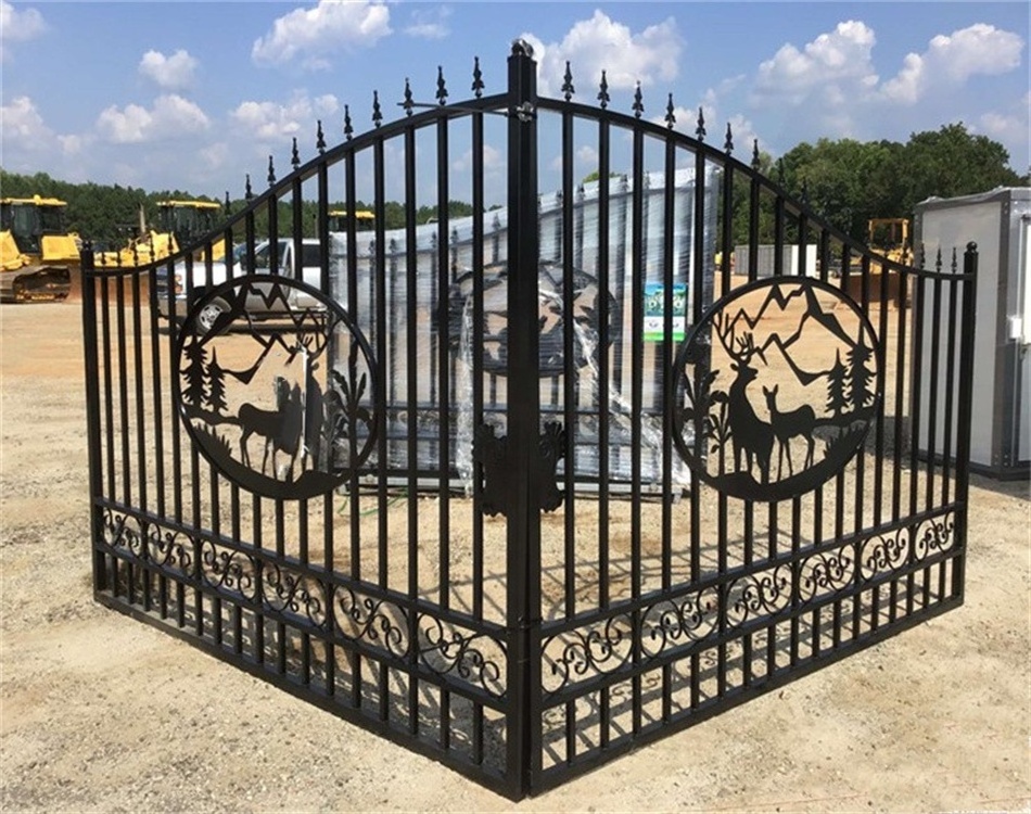 Villa Gate Designs and Garden Arch Arch Steel Doors Wrought Iron Modern Retractable Customized