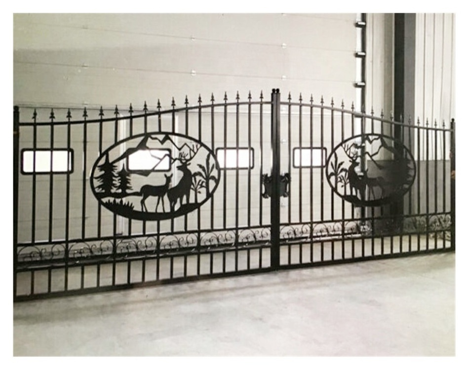 Gate Ornaments Design Decorative Wrought Iron New / Driveway Gatessingle Simple Main Door Art Metal Modern Garden Fence