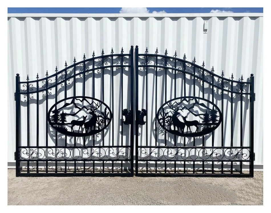 Gate Ornaments Design Decorative Wrought Iron New / Driveway Gatessingle Simple Main Door Art Metal Modern Garden Fence