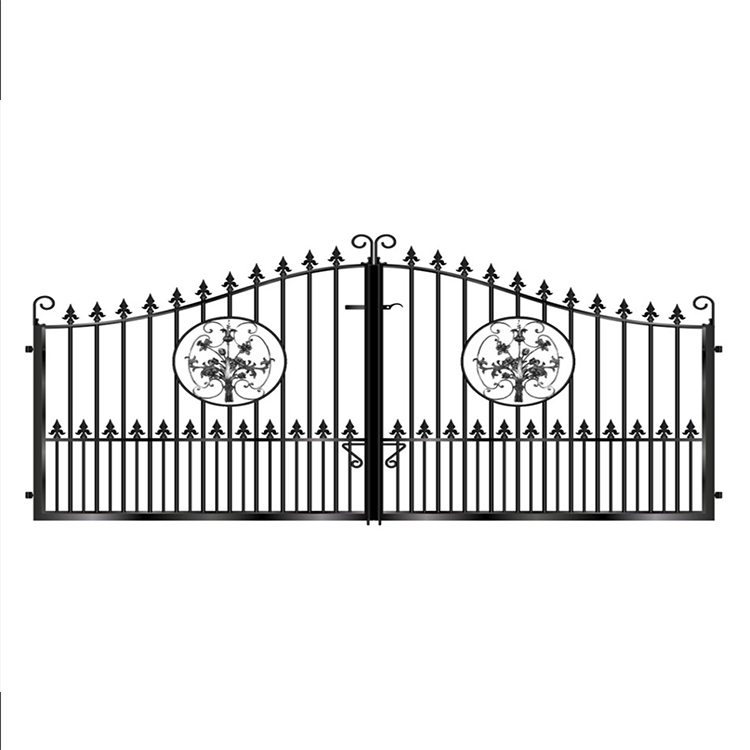 Gate Ornaments Design Decorative Wrought Iron New / Driveway Gatessingle Simple Main Door Art Metal Modern Garden Fence