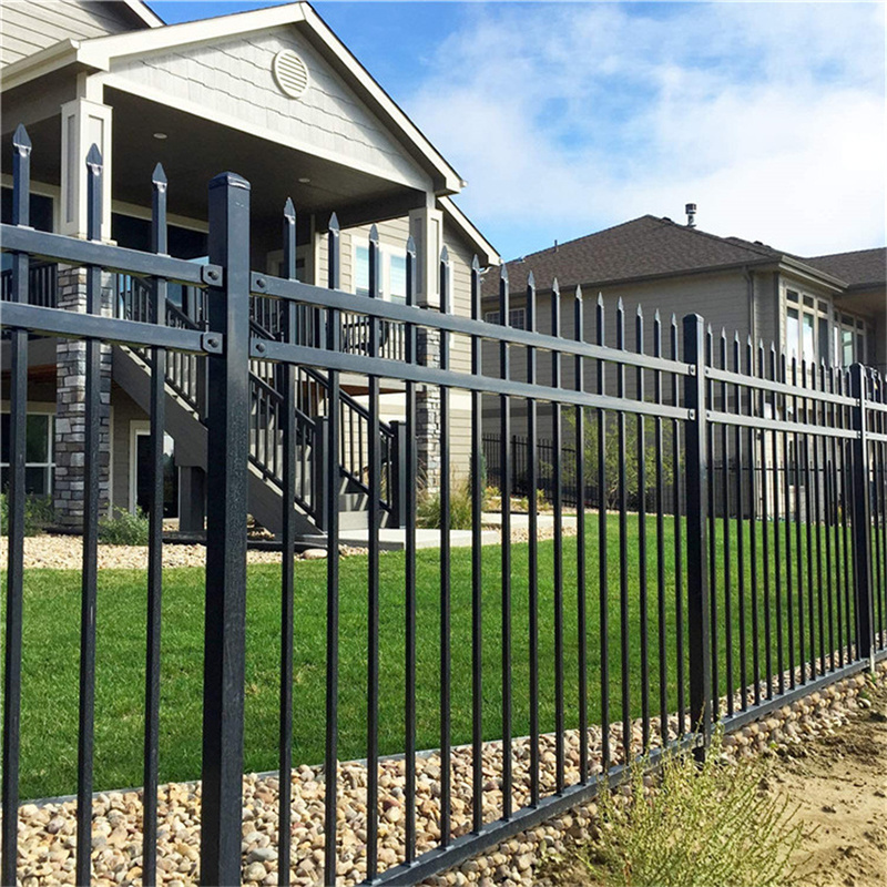 palisade fence panels Wholesale galvanized 6ftx8ft metal tube anti rust wrought iron fence panels