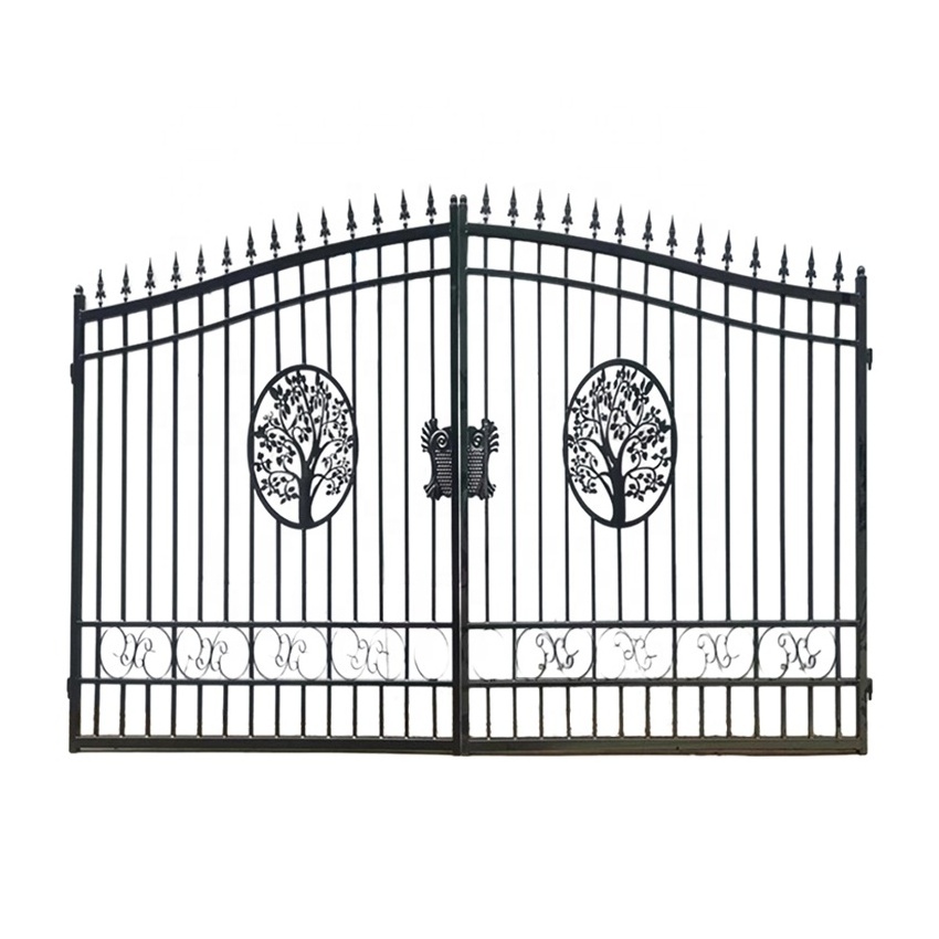 Gate Ornaments Design Decorative Wrought Iron New / Driveway Gatessingle Simple Main Door Art Metal Modern Garden Fence