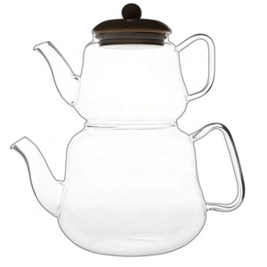 Homeuse Heat Resistance Chinese Borosilicate Glass Teapot With Warmer glass