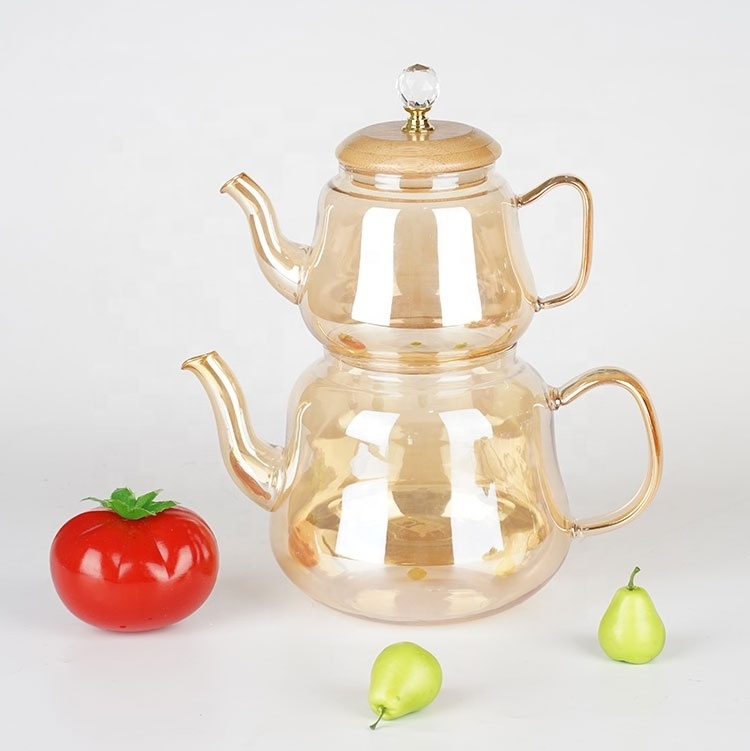 Homeuse Heat Resistance Chinese Borosilicate Glass Teapot With Warmer glass