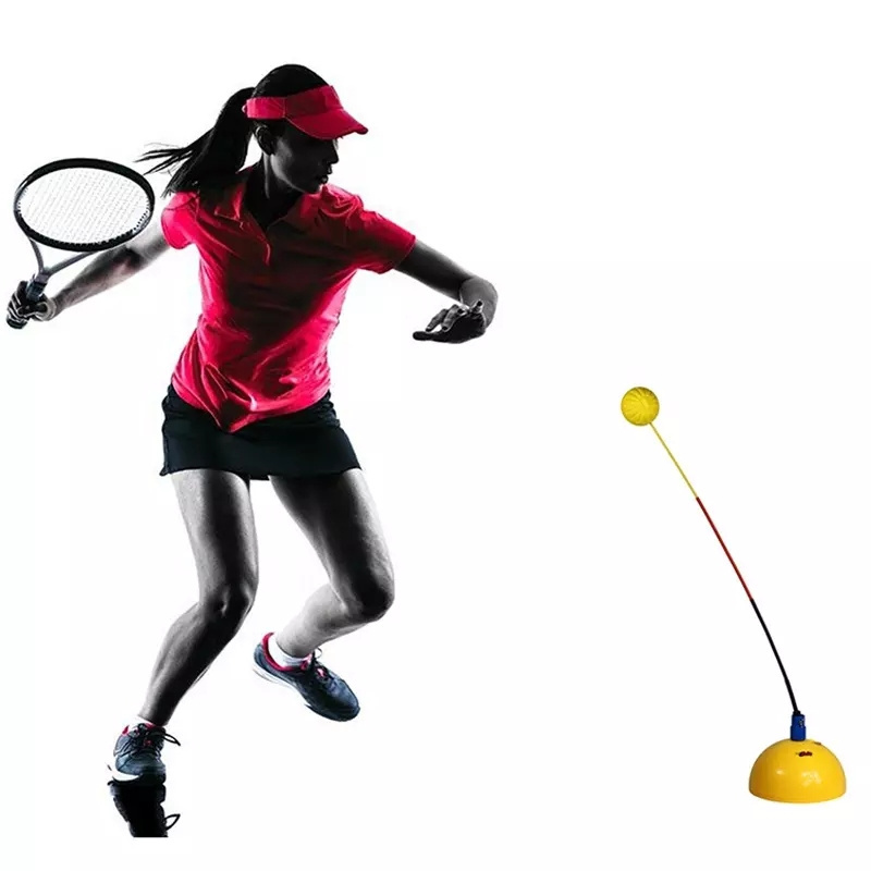 Portable simple tennis trainer solo practice rebound ball tool professional swing tennis training exerciser for beginner