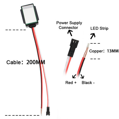 12V led mirror touch sensor switch led light mirror touch sensor control switch