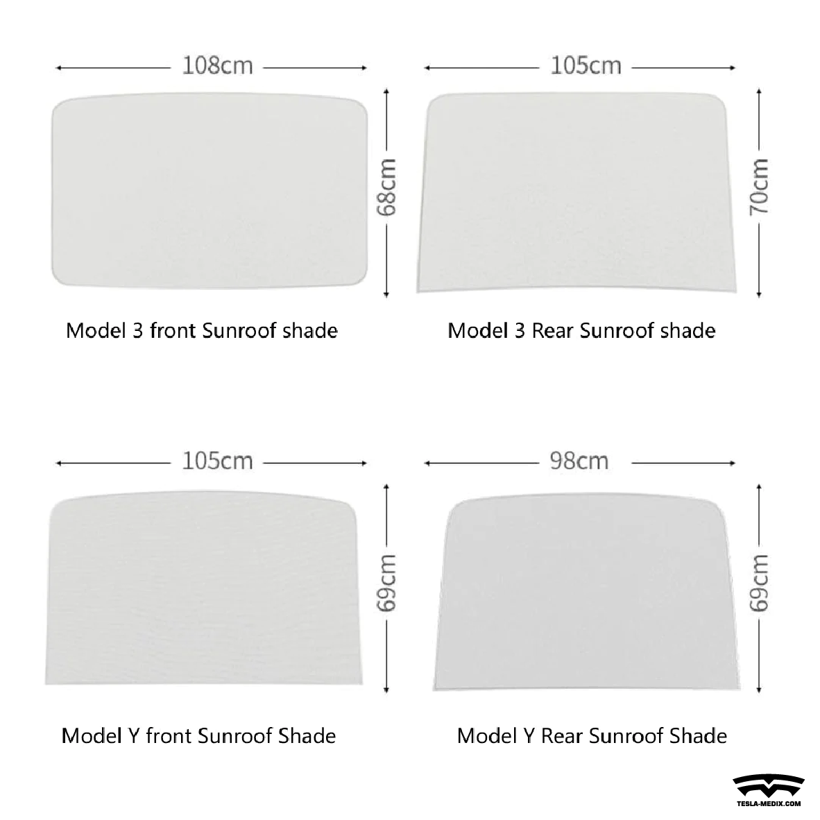 Tesla Model 3/Y Electrostatic Adsorption Sunroof Sunshade