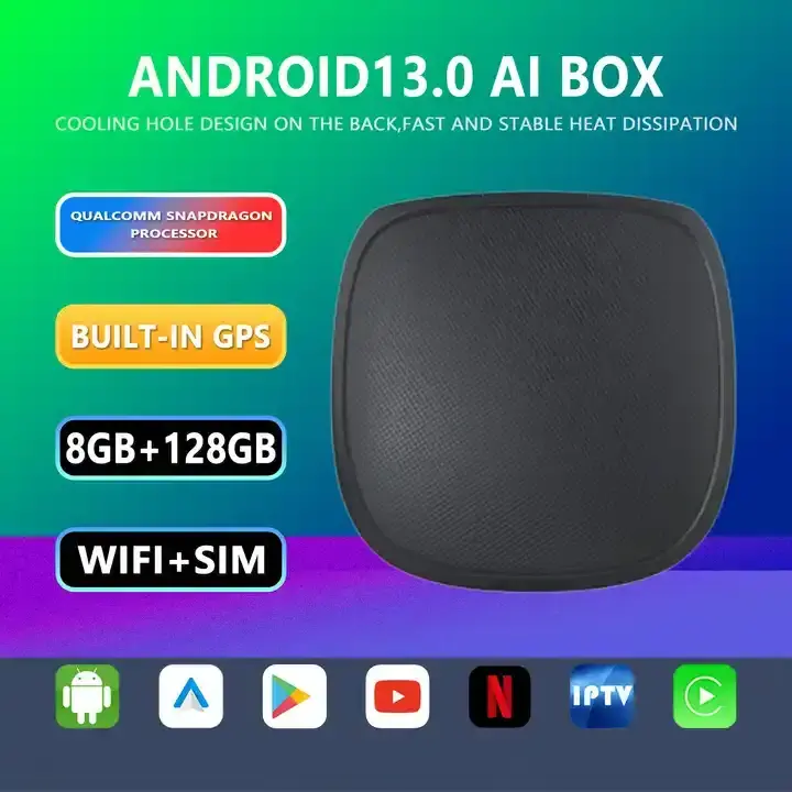 CarAiBOX 2023 Android13 Carplay AI Box Streaming Box Built-in GPS Wireless Carplay Android Auto Multimedia Android Box