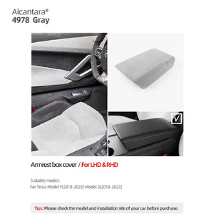 Tesla Model 3/Y Alcantara Wrap Armrest Box Cover Panel Triming Center Console Sticker Car