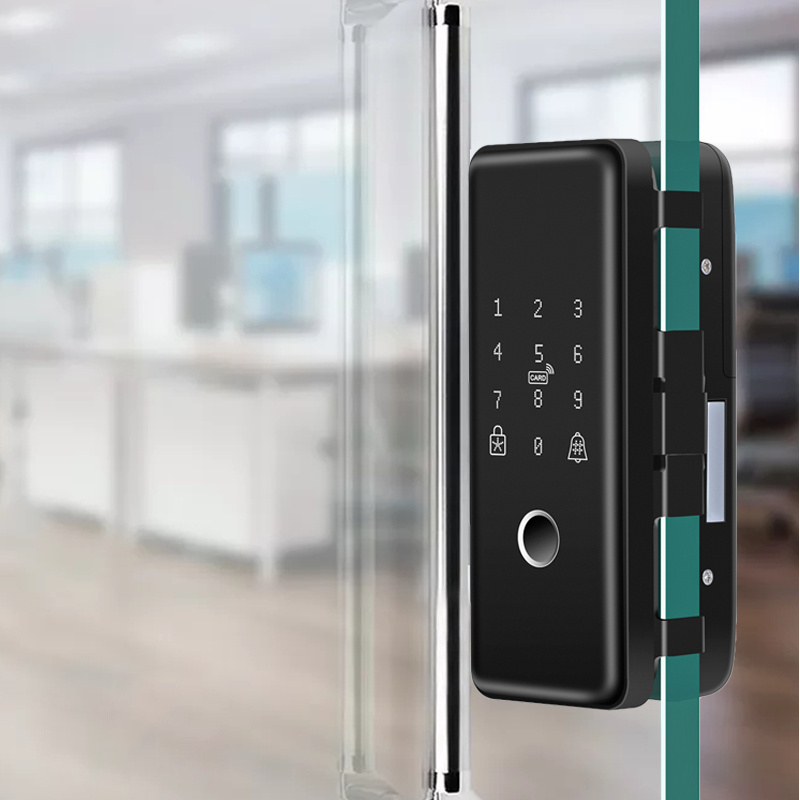 Digital smart frameless electronic biometric fingerprint locks for glass doors