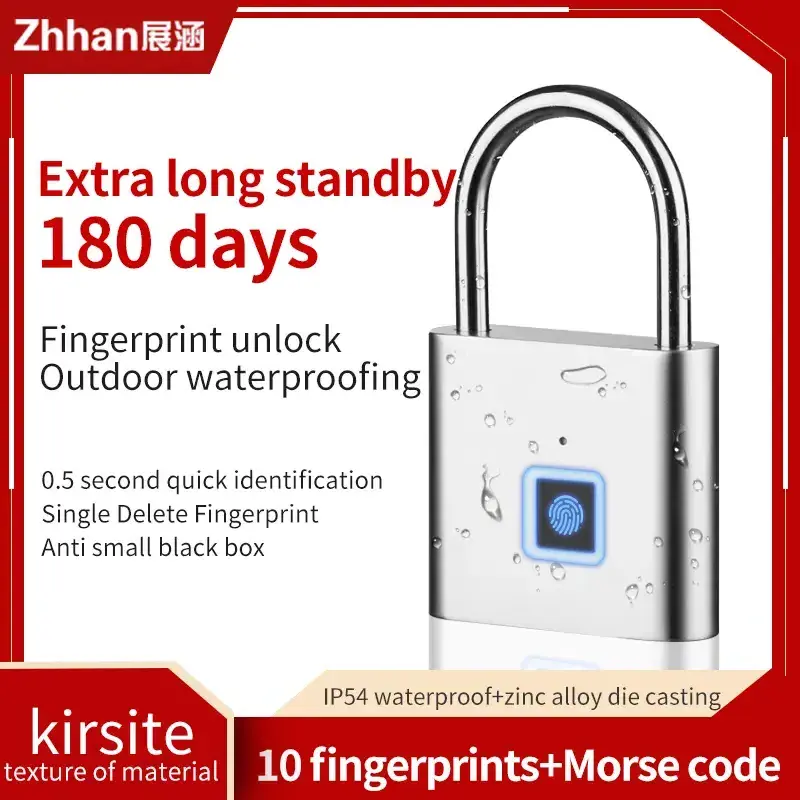 Hot Selling Smart Fingerprint Pad Lock With Low Price Fingerprint Pad Lock Keyless Anti-Theft Padlock