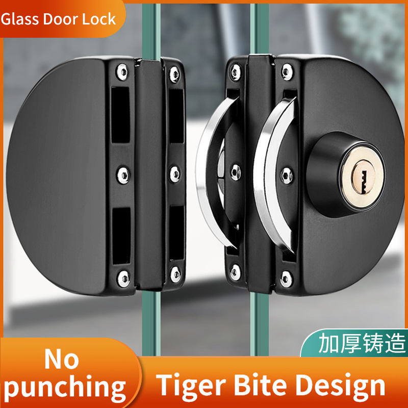 High Quality Double Side Stainless Steel Frameless Round Cylinder Glass Door Lock Bathroom Lock With Indicator/Toilet Door Lock