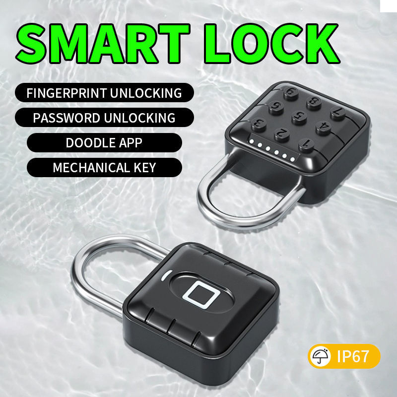 Factory High Safety Electronic Biometric Fingerprint Lock Small Smart KeylessBiometric Fingerprint Padlock