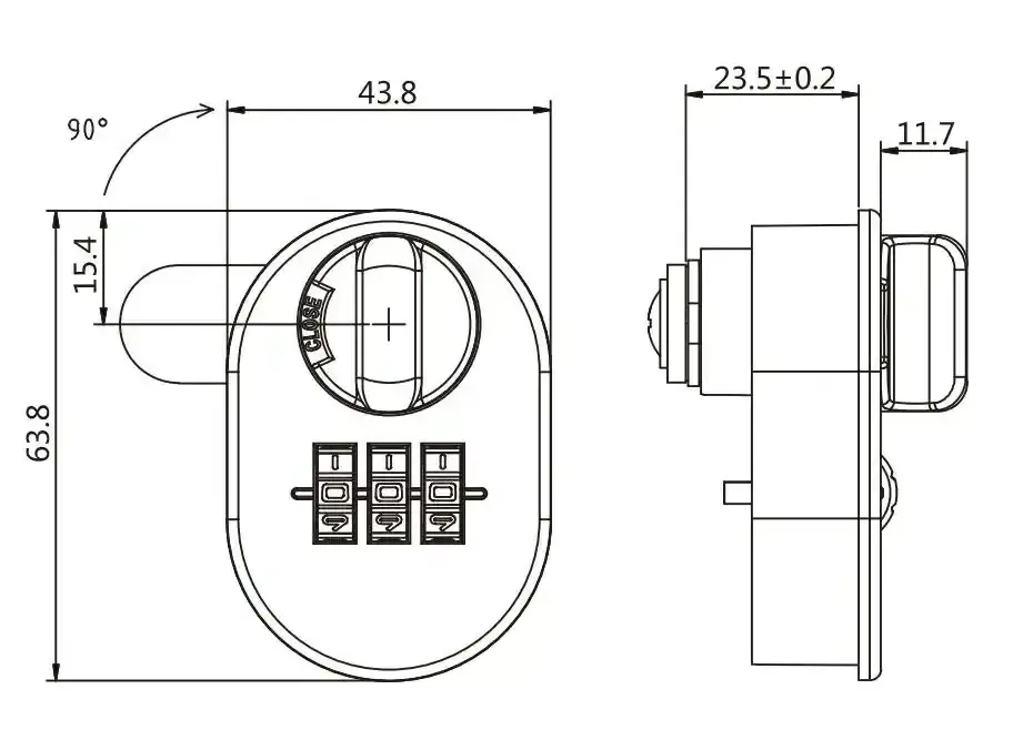 Best Price Hardware Cabinet Lock For Office Desk Letter Box Cam Master Key 3 Digits Password Combination Cabinet Cam Lock