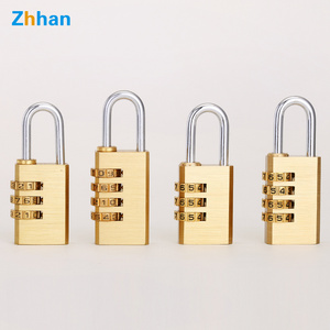 Combination lock luggage travel padlock brass 3 digit combination padlock