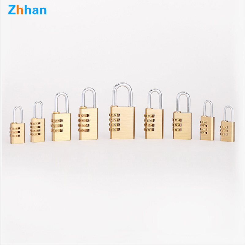 Hot sales 4 Digit Number Code combination mini brass padlock Security Luggage bag padlock for Travel Home