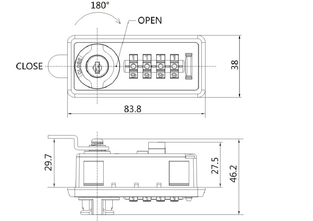 9528 Digits Number Furniture Lock Charging Machine for Mobile Phones Charge Locker Mechanical Combination Lock