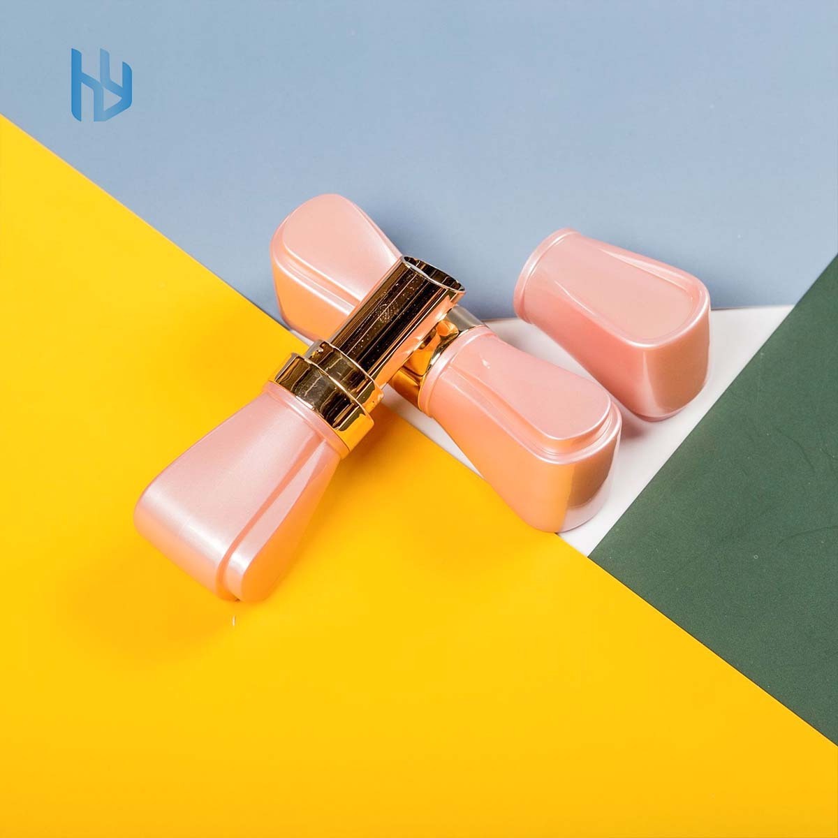 Wholesale private label lipstick tube 3.5g pink bow shape empty printing lipstick tube for cosmetic packaging