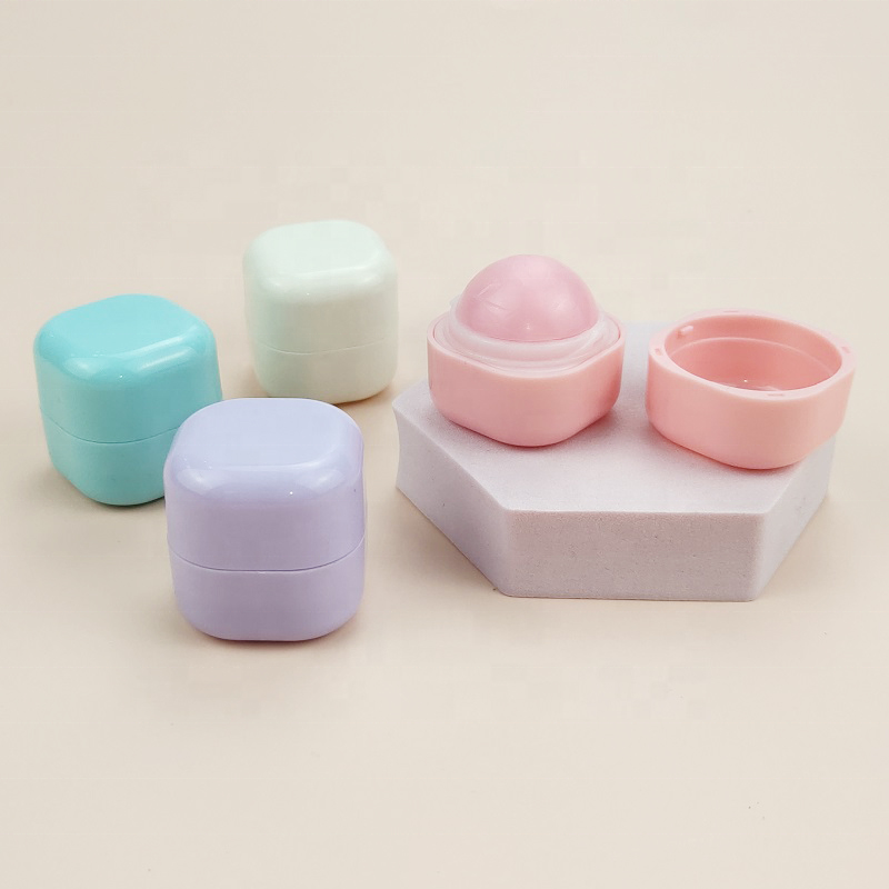 High quality cute pink Custom logo mini chapstick tube,7g colorful plastic lip balm packaging