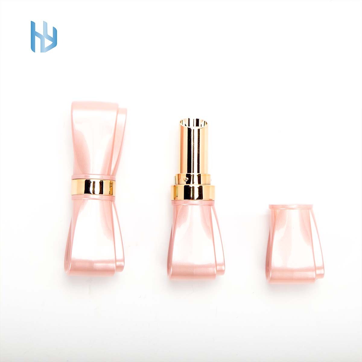 Wholesale private label lipstick tube 3.5g pink bow shape empty printing lipstick tube for cosmetic packaging