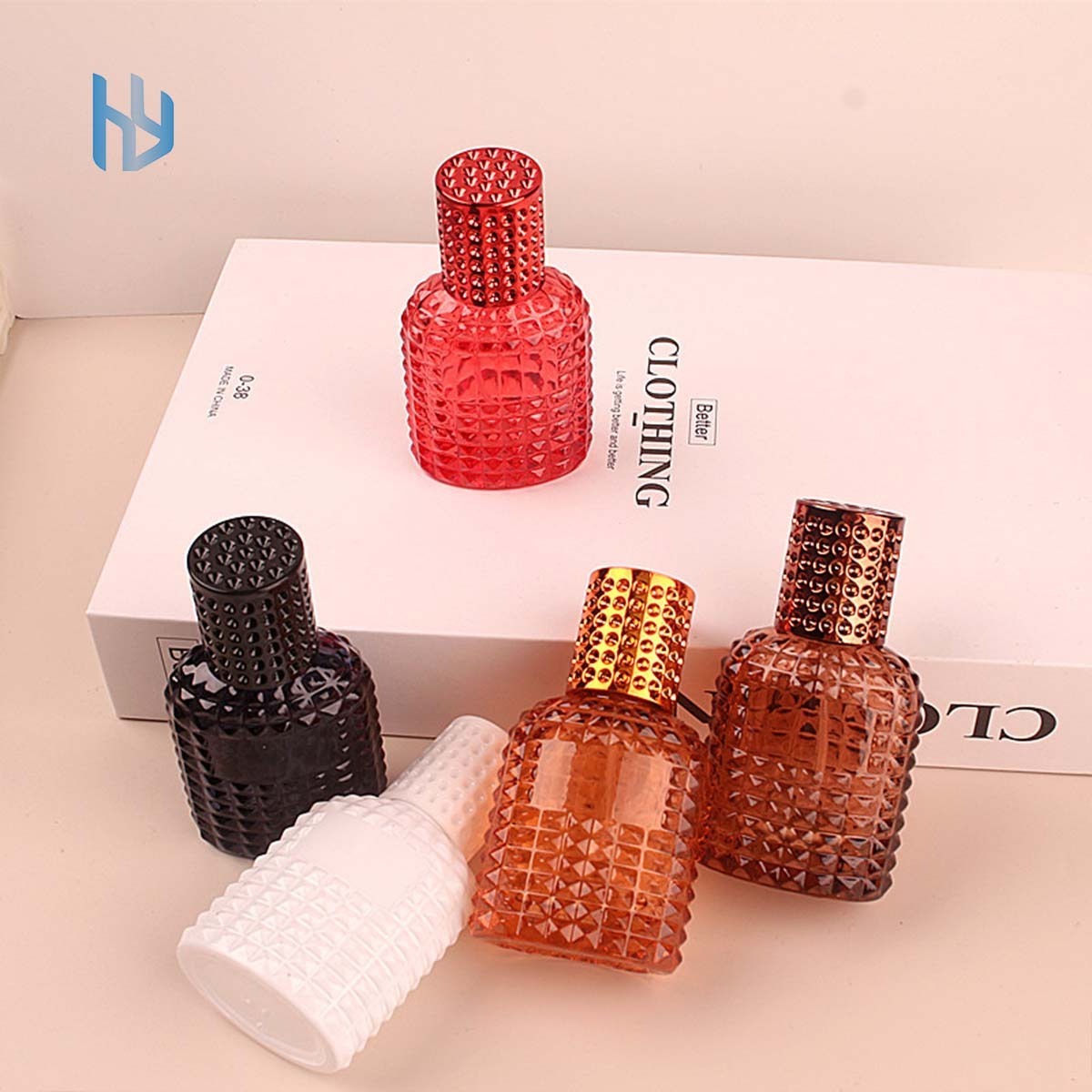 Unique colored 50ml pineapple shape glass perfume spray bottle 30ml cosmetic empty fragrance oil glass bottle