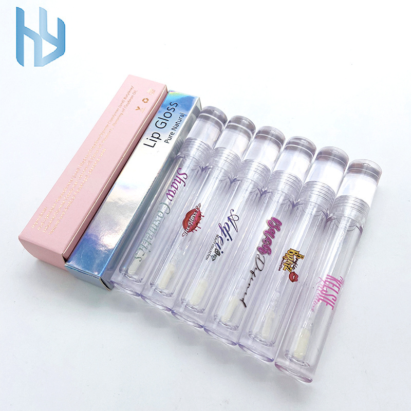 cylinder 7.5ml lipgloss tube petg empty transparent 7.5ml liquid lipstick container with applicator and wand lip gloss tubes