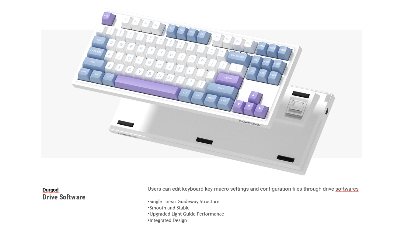 DURGOD K100 TKL 87 key magnetic switch hot-swapped RGB Backlit  wired mechanical keyboard