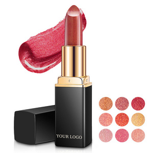 9 Colors Professional Lipstick Makeup Waterproof Long Lasting Nude Glitter Metallic Lipstick Makeup Easy To Wear