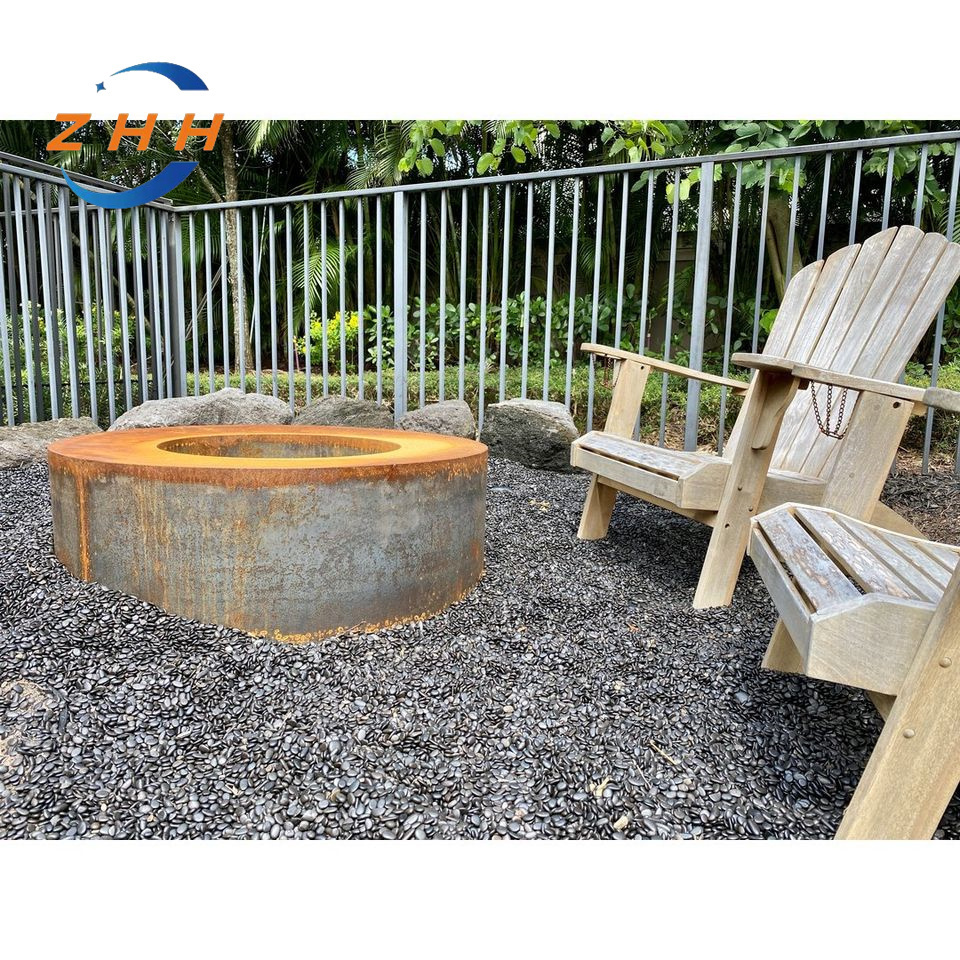 Outdoor Cooking BBQ Grill Corten Steel Fire Bowl with Grill ring / Charcoal BBQ Grill Kitchen Fire Pit