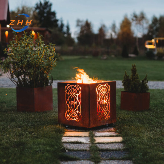 Corten Steel Rectangle  Fire Pit