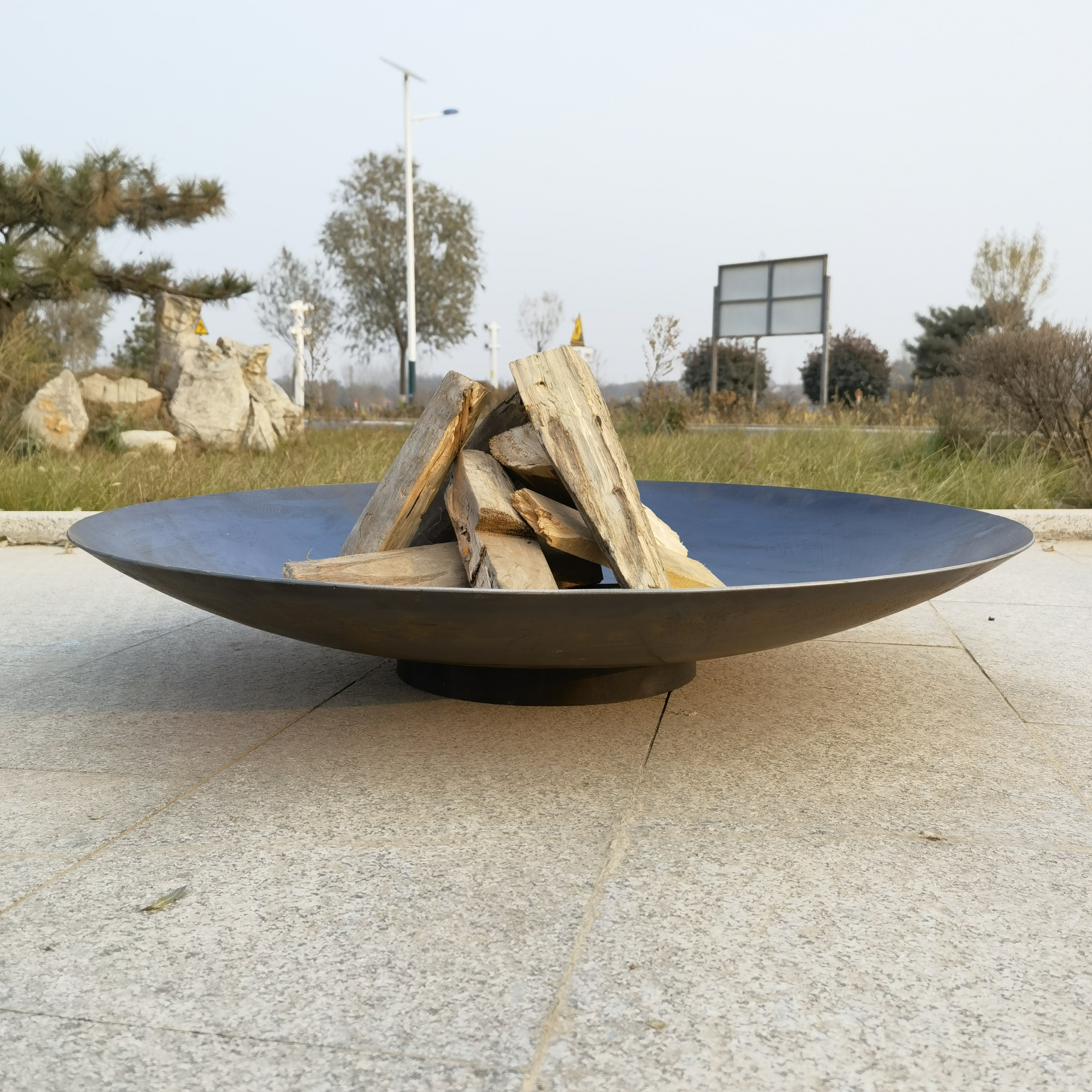 Outdoor fire bowl corten steel BBQ grill fire pit