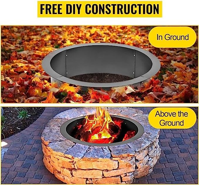 Fire Outdoor Pits Liner Portable Camping Fire Wood Burning Heater Metal Fire Pit Ring with OEM Design