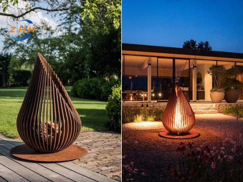 Fire Pit by Glowbus is made of Corten Steel