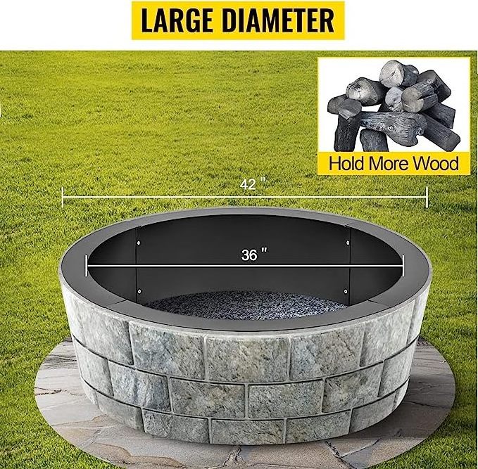 Fire Outdoor Pits Liner Portable Camping Fire Wood Burning Heater Metal Fire Pit Ring with OEM Design