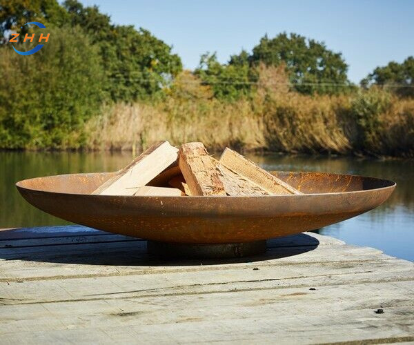 150cm Corten Steel Extra Large Fire Pit And Water Bowl