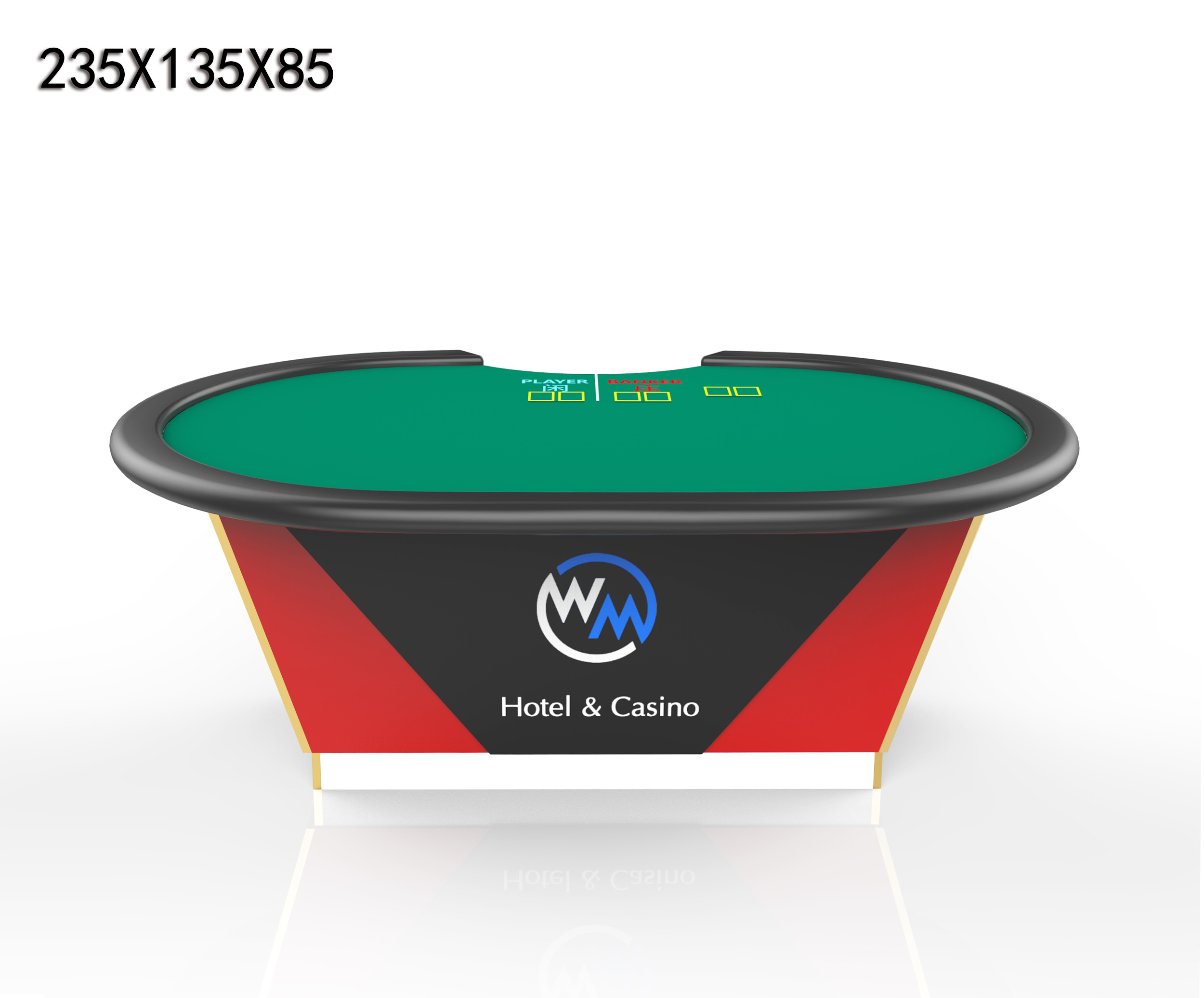 Casino Gambling Online Baccarat Table Mesa De Poker Table with LED Lighting